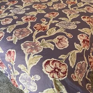 Pottery Barn B+B Watercolor Flower Duvet Cover King Size Purple 100% Cotton‎